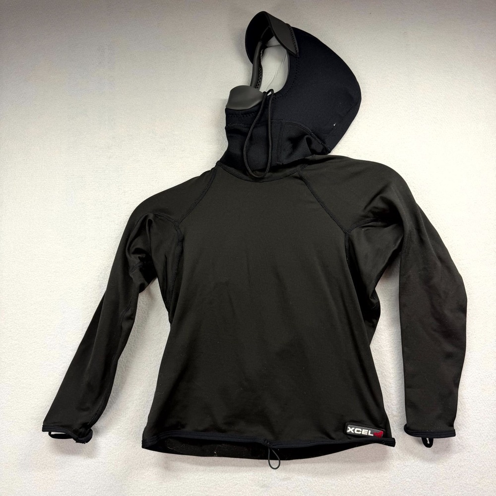 Xcel Drylock Smart Fiber Hooded Top Womens Small Black Infiniti Layering Surfing